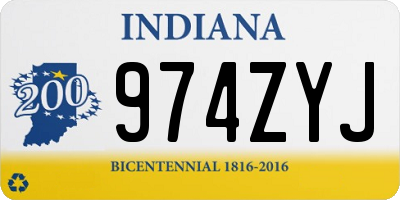 IN license plate 974ZYJ
