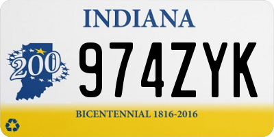 IN license plate 974ZYK