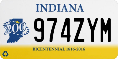 IN license plate 974ZYM