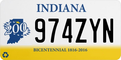 IN license plate 974ZYN