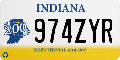 IN license plate 974ZYR