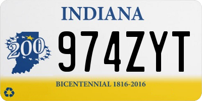 IN license plate 974ZYT