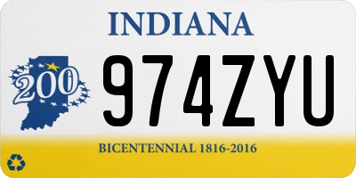 IN license plate 974ZYU