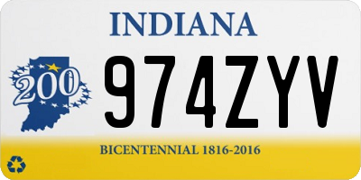IN license plate 974ZYV