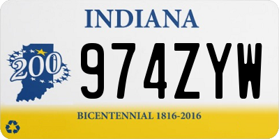 IN license plate 974ZYW