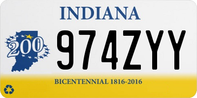 IN license plate 974ZYY