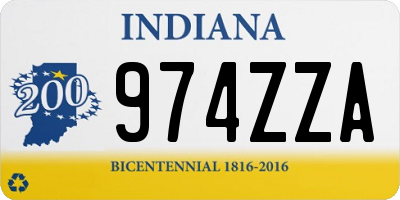 IN license plate 974ZZA