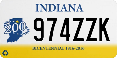 IN license plate 974ZZK
