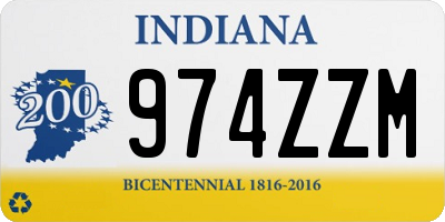 IN license plate 974ZZM