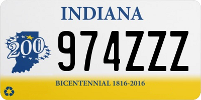 IN license plate 974ZZZ