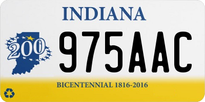 IN license plate 975AAC