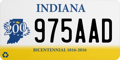 IN license plate 975AAD