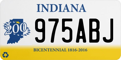 IN license plate 975ABJ