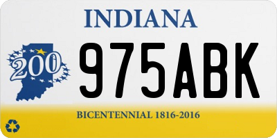 IN license plate 975ABK