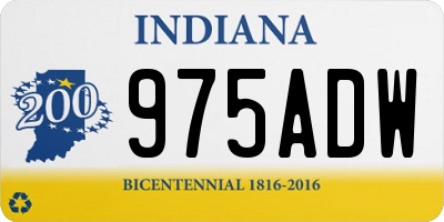 IN license plate 975ADW