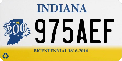 IN license plate 975AEF
