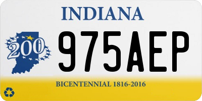 IN license plate 975AEP