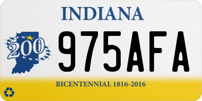 IN license plate 975AFA