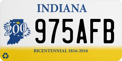 IN license plate 975AFB