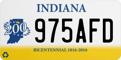 IN license plate 975AFD