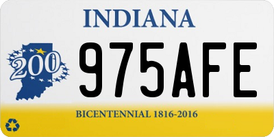 IN license plate 975AFE