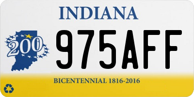 IN license plate 975AFF