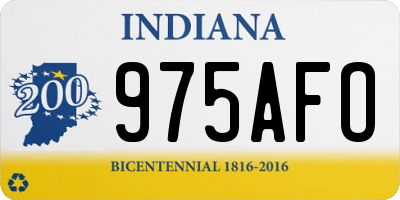 IN license plate 975AFO