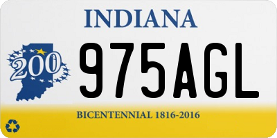 IN license plate 975AGL