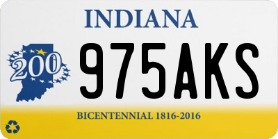 IN license plate 975AKS