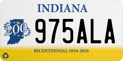IN license plate 975ALA