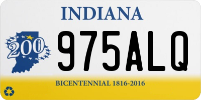 IN license plate 975ALQ