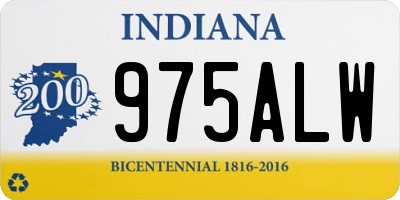 IN license plate 975ALW