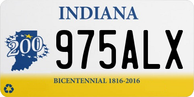 IN license plate 975ALX