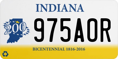 IN license plate 975AOR