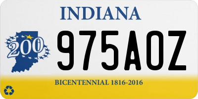 IN license plate 975AOZ