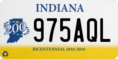 IN license plate 975AQL