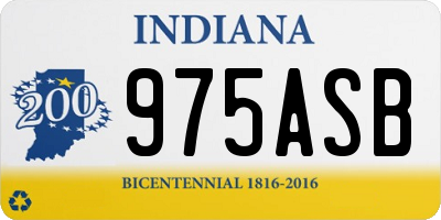 IN license plate 975ASB