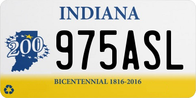 IN license plate 975ASL