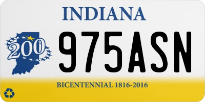 IN license plate 975ASN