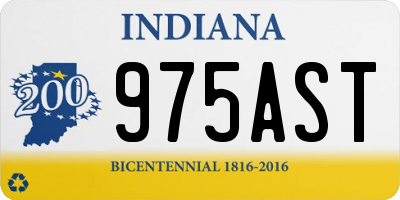 IN license plate 975AST