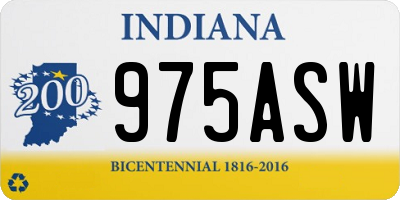 IN license plate 975ASW