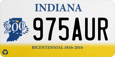 IN license plate 975AUR
