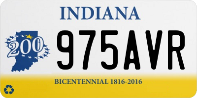 IN license plate 975AVR