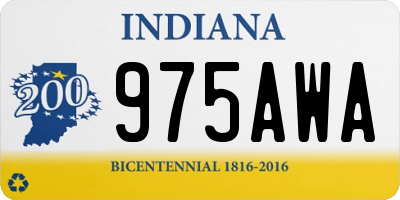 IN license plate 975AWA