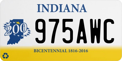 IN license plate 975AWC