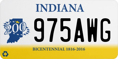 IN license plate 975AWG