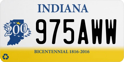 IN license plate 975AWW