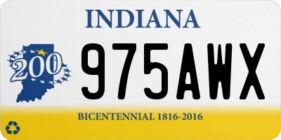 IN license plate 975AWX