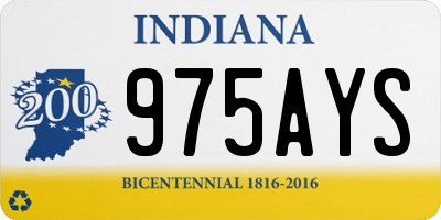 IN license plate 975AYS