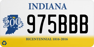 IN license plate 975BBB